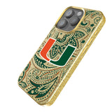 University of Miami Hurricanes Paisley Bling Phone Case