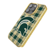 Michigan State University Spartans Plaid Bling Phone Case