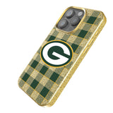 Green Bay Packers Plaid Bling Phone Case