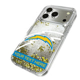 Los Angeles Chargers Personalized Tilt Glitter Phone Case for Apple iPhone 17 Series