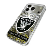 Las Vegas Raiders Personalized Tilt Glitter Phone Case for Apple iPhone 17 Series