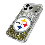 Pittsburgh Steelers Text Backdrop Glitter Phone Case for Apple iPhone 17 Series
