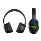 Minnesota Timberwolves Stripe Wireless Over-Ear BT Headphones With Case-1