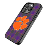 Clemson University Tigers Plaid MagSafe Compatible Phone Case for Apple iPhone