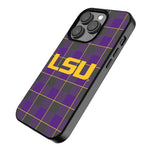 Louisiana State University Tigers Plaid MagSafe Compatible Phone Case for Apple iPhone