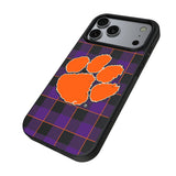 Clemson University Tigers Plaid MagSafe Compatible Phone Case for Apple iPhone 17 Series