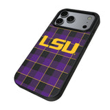 Louisiana State University Tigers Plaid MagSafe Compatible Phone Case for Apple iPhone 17 Series