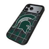Michigan State University Spartans Plaid MagSafe Compatible Phone Case for Apple iPhone 17 Series