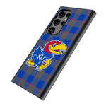 University of Kansas Jayhawks Plaid MagSafe Compatible Phone Case for Samsung Galaxy