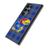 University of Kansas Jayhawks Plaid MagSafe Compatible Phone Case for Samsung Galaxy