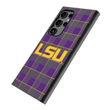 Louisiana State University Tigers Plaid MagSafe Compatible Phone Case for Samsung Galaxy