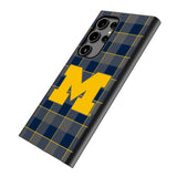University of Michigan Wolverines Plaid MagSafe Compatible Phone Case for Samsung Galaxy
