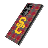 University of Southern California Trojans Plaid MagSafe Compatible Phone Case for Samsung Galaxy