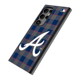 Atlanta Braves Plaid MagSafe Compatible Phone Case for Samsung Galaxy