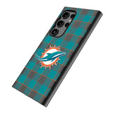 Miami Dolphins Plaid MagSafe Compatible Phone Case for Samsung Galaxy