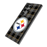 Pittsburgh Steelers Plaid MagSafe Compatible Phone Case for Samsung Galaxy