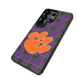 Clemson University Tigers Plaid MagSafe Compatible Phone Case for Samsung Galaxy