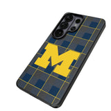 University of Michigan Wolverines Plaid MagSafe Compatible Phone Case for Samsung Galaxy