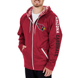 ZUBAZ MEN'S NFL ARIZONA CARDINALS FULL ZIP CAMO HOODIE-Large