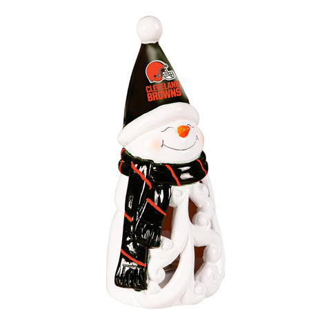 Cleveland Browns Statue 8 Inch LED Snowman