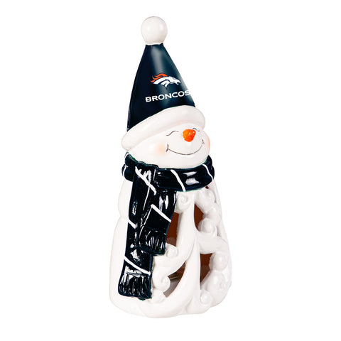 Denver Broncos Statue 8 Inch LED Snowman