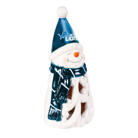 Detroit Lions Statue 8 Inch LED Snowman