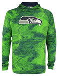 ZUBAZ NFL SEATTLE SEAHAWKS MEN'S STATIC BODY LIGHTWEIGHT FRENCH TERRY HOODIE-Medium