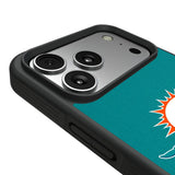 Miami Dolphins Personalized Stripe Bump Phone Case for Apple iPhone 17 Series