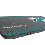 Miami Dolphins Linen 15-Watt Wireless Charger and Mouse Pad