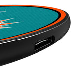 Miami Dolphins Personalized Endzone Solid 15-Watt Wireless Charger