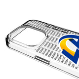 Los Angeles Rams Text Backdrop Clear Phone Case for Apple iPhone