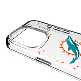 Miami Dolphins Confetti Clear Phone Case for Apple iPhone
