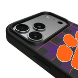 Clemson University Tigers Plaid MagSafe Compatible Phone Case for Apple iPhone 17 Series