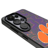 Clemson University Tigers Paisley MagSafe Compatible Phone Case for Samsung Galaxy