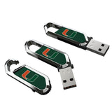 University of Miami Hurricanes Solid USB 64GB Clip Style Flash Drive