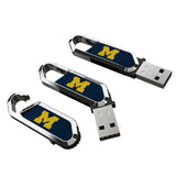 University of Michigan Wolverines Solid USB 64GB Clip Style Flash Drive