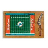 Miami Dolphins Football Field - Icon Glass Top Cutting Board & Knife Set