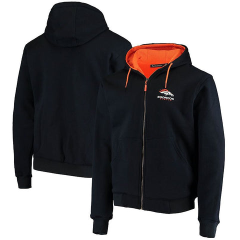 Men's Dunbrooke Navy Denver Broncos Craftsman Thermal-Lined Full-Zip Hoodie Size Medium