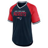 Men's Fanatics Navy/Red New England Patriots Hashmark Raglan-T-Shirt