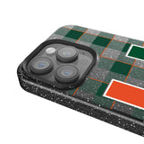 University of Miami Hurricanes Plaid Bling Phone Case