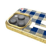 LA Dodgers Plaid Bling Phone Case for Apple iPhone