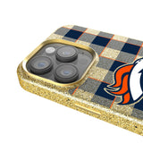 Denver Broncos Plaid Bling Phone Case
