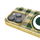 Green Bay Packers Plaid Bling Phone Case