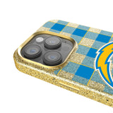 Los Angeles Chargers Plaid Bling Phone Case-2