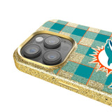 Miami Dolphins Plaid Bling Phone Case