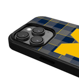 University of Michigan Wolverines Plaid MagSafe Compatible Phone Case for Apple iPhone