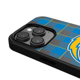 Los Angeles Chargers Plaid Magnetic Phone Case-4