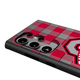 Ohio State University Buckeyes Plaid MagSafe Compatible Phone Case for Samsung Galaxy