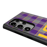 Louisiana State University Tigers Plaid MagSafe Compatible Phone Case for Samsung Galaxy