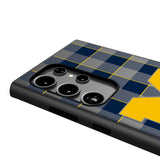 University of Michigan Wolverines Plaid MagSafe Compatible Phone Case for Samsung Galaxy